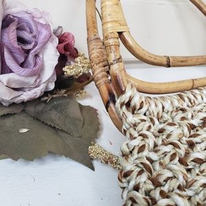 Vintage Macrame Bamboo Boho Purse